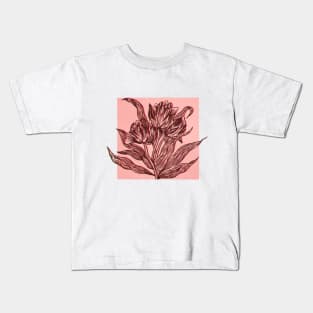 Striped Tulips Kids T-Shirt